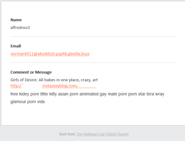 Child Porn Link Spam Emails From Bots via WPForms