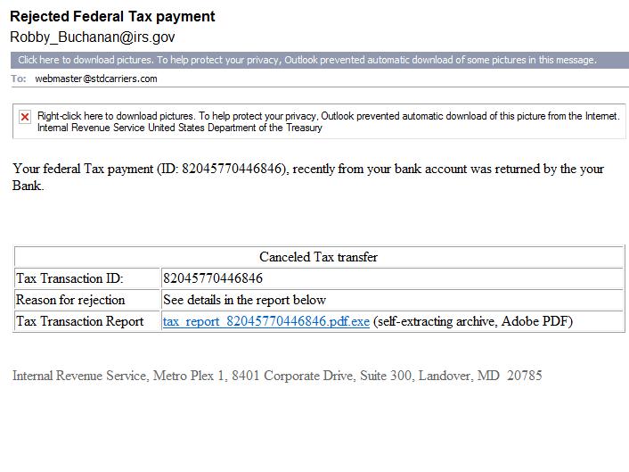 Repeated Emails from Fake IRS Agents Phishing for My Info