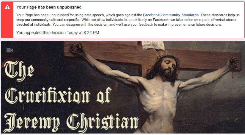 Facebook Censors Jeremy Christian Trial Page